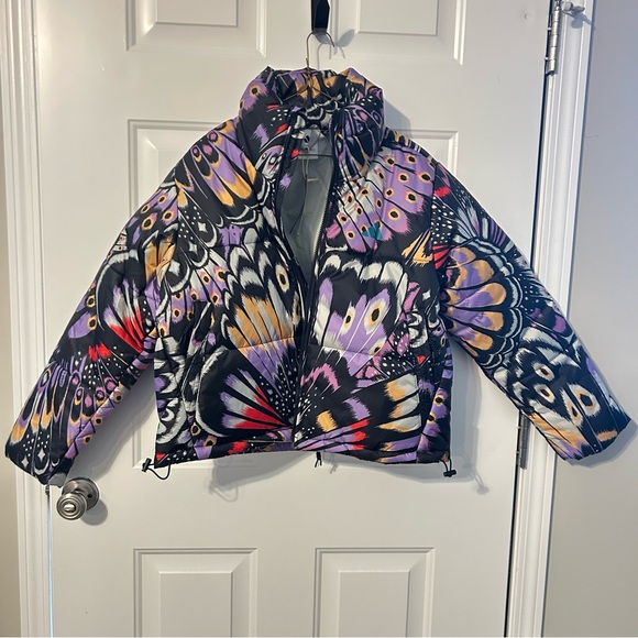 Farm Rio Adidas Puffer Winter Jacket Padded Butterfly Size M - Picture 8 of 16